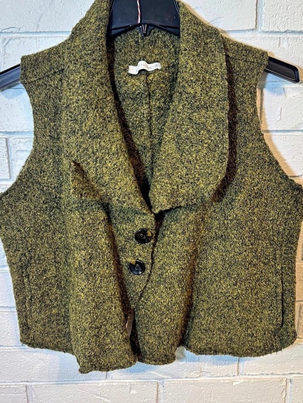 Cut Loose Green 100% Wool Vest Womens XL